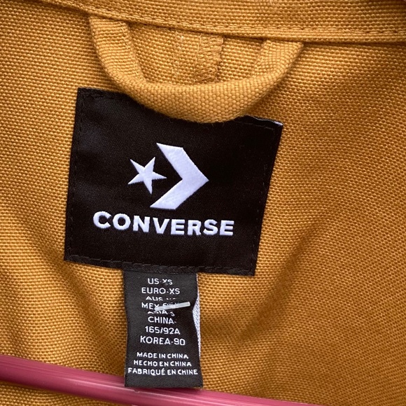 Like NEW Khaki Converse work style jacket w/2 large front pockets!  size XS - Picture 2 of 4